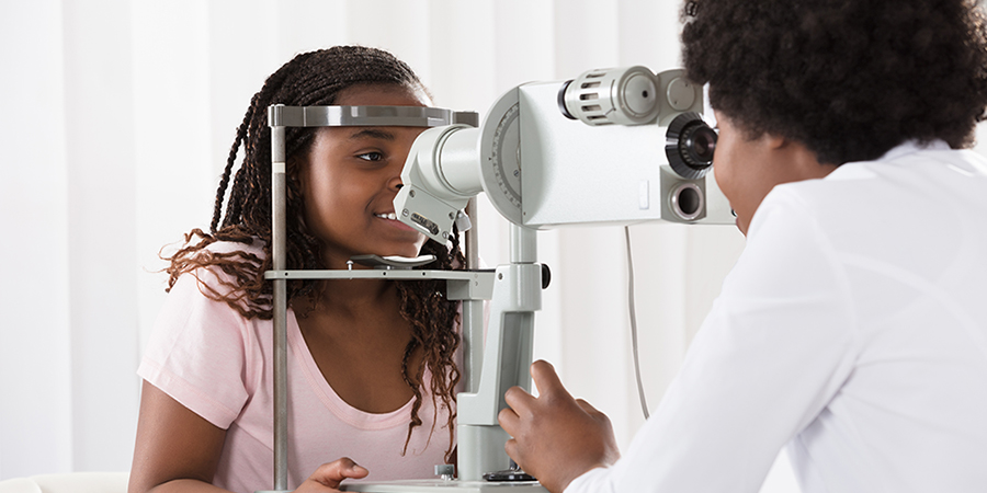 Eye exam slit lamp